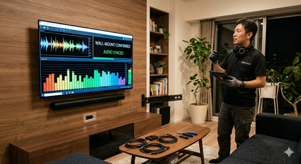 サウンドバーの壁掛け