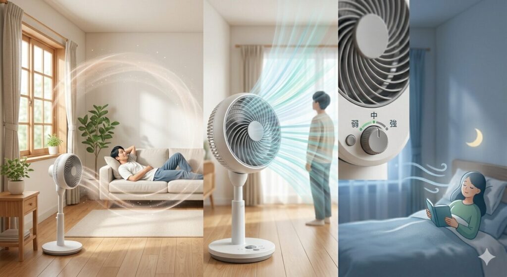 サーキュレータを扇風機代わりに使う三つのコツ