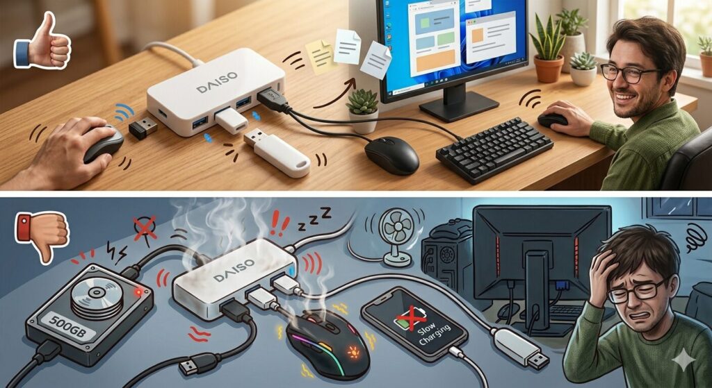 ダイソーUSBハブ